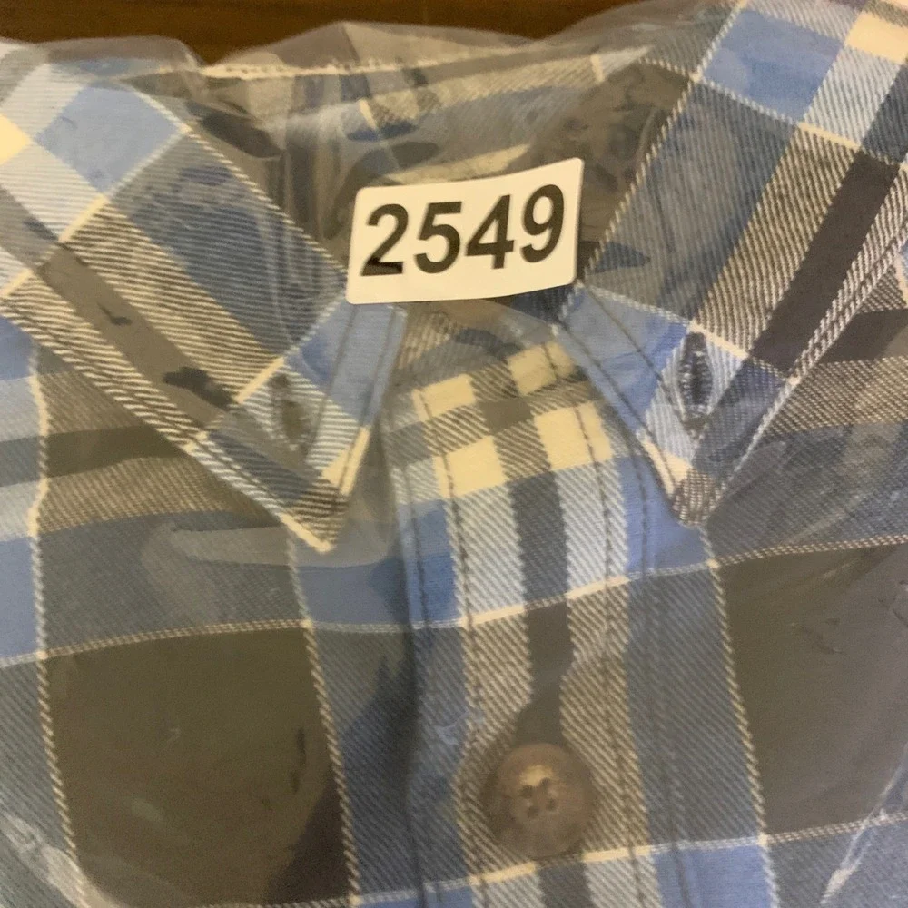 Duluth Trading Free Swingin Flannel Shirt Mens XL Blue Plaid Relaxed Fit NWT